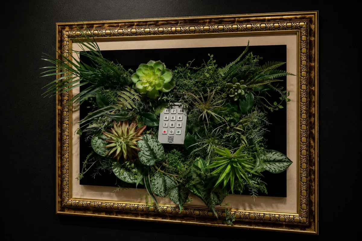 植物に囲まれた鍵ノ間の入口